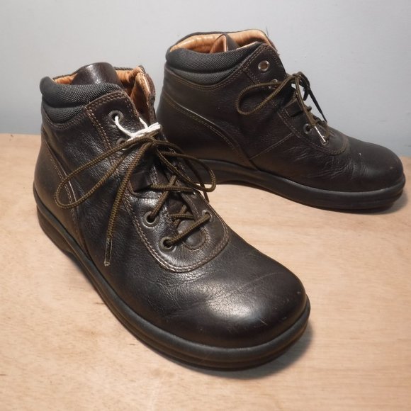 Footprints by Birkenstock Brown Leather Ankle Boots Size 37 / 6 - 6.5 - Picture 2 of 7